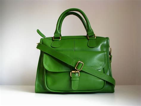 kelly green leather handbag